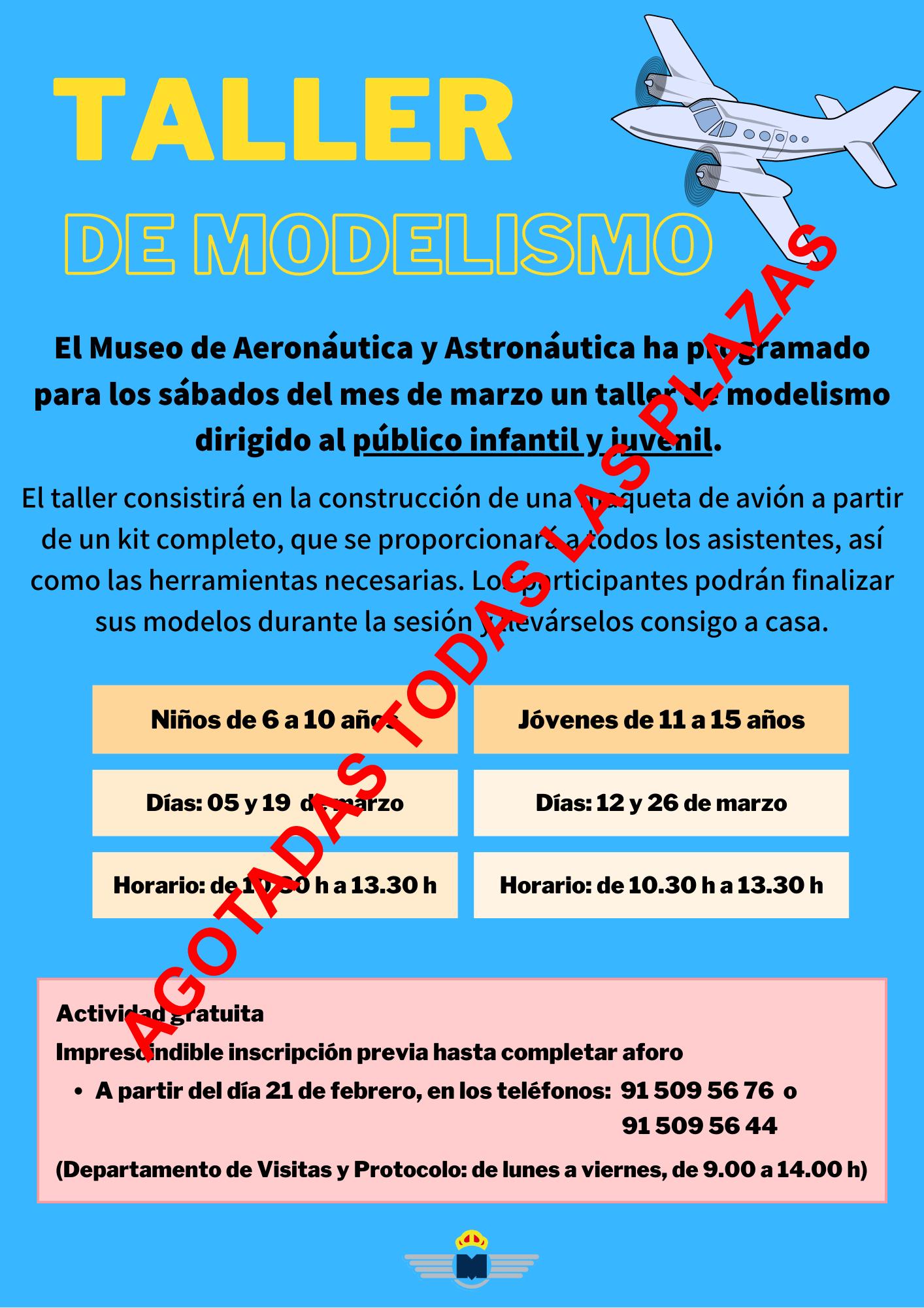 Actividades didácticas gratuitas 2022 DEL MUSEO DE AERONÁUTICA